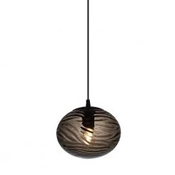 Halo Design Handmade Smoke Farvet Glas Pendel Ø22cm Stofkabel - 738960