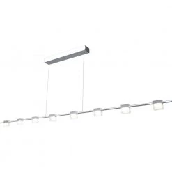 Sompex Loftlampe Mary, 8lys Kvadrat Krom-Hvid - Højde 150 Cm