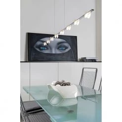 Sompex Loftlampe Mary, 8lys Rund Krom-Hvid - Højde 150 Cm