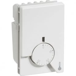 Lauritz Knudsen LK Fuga Termostat M/gulvføler 1 1/2 Modul Natsænkn Hvid - 506D62011L