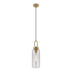 Homeshop Pendel Pendel I Cylinderformet Klar Glas Og Messingfatningn150 Cm Stofledning Pære: E27/40W - 6406110 -homeshop Salgsbutik unnamed file 2356