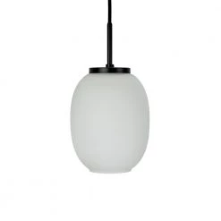 DybergLarsen Dyberg Larsen DL39 Opal Small Pendent Lamp W/Black Suspension