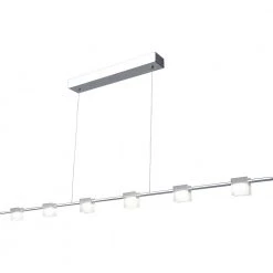 Sompex Loftlampe Mary, 6lys Kvadrat Krom-Hvid - Højde 150 Cm