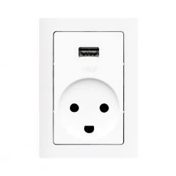 Lauritz Knudsen LK Fuga Stikkontak Usb Lader 1 1/2 Modul, Usb, 5v Hvid - 506D67111L