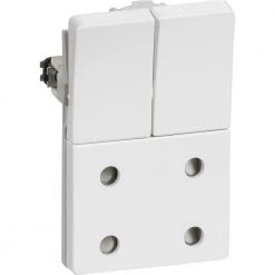 Lauritz Knudsen LK Fuga Stikkontakt Dobbelt 1 1/2 Modul, U/jord Hvid - 501D61152L