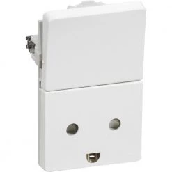 Lauritz Knudsen LK Fuga Stikkontakt Med Jord 1 1/2 Modul, 2p Hvid - 501D60142L