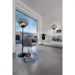 Sompex Gulvlampe Drop Røgfarvet-Sort - Højde 116-164 Cm